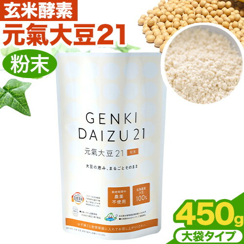 元氣大豆21（粉末）株式会社玄米酵素 北海道 当別町 大豆 豆 イソフラボン 玄米酵素 十勝産大豆 健康食品 栄耀 健康 けんこう ヘルシー 健やか 水に溶く 加工品 粉末 クッキー ハンバーグ プロテイン