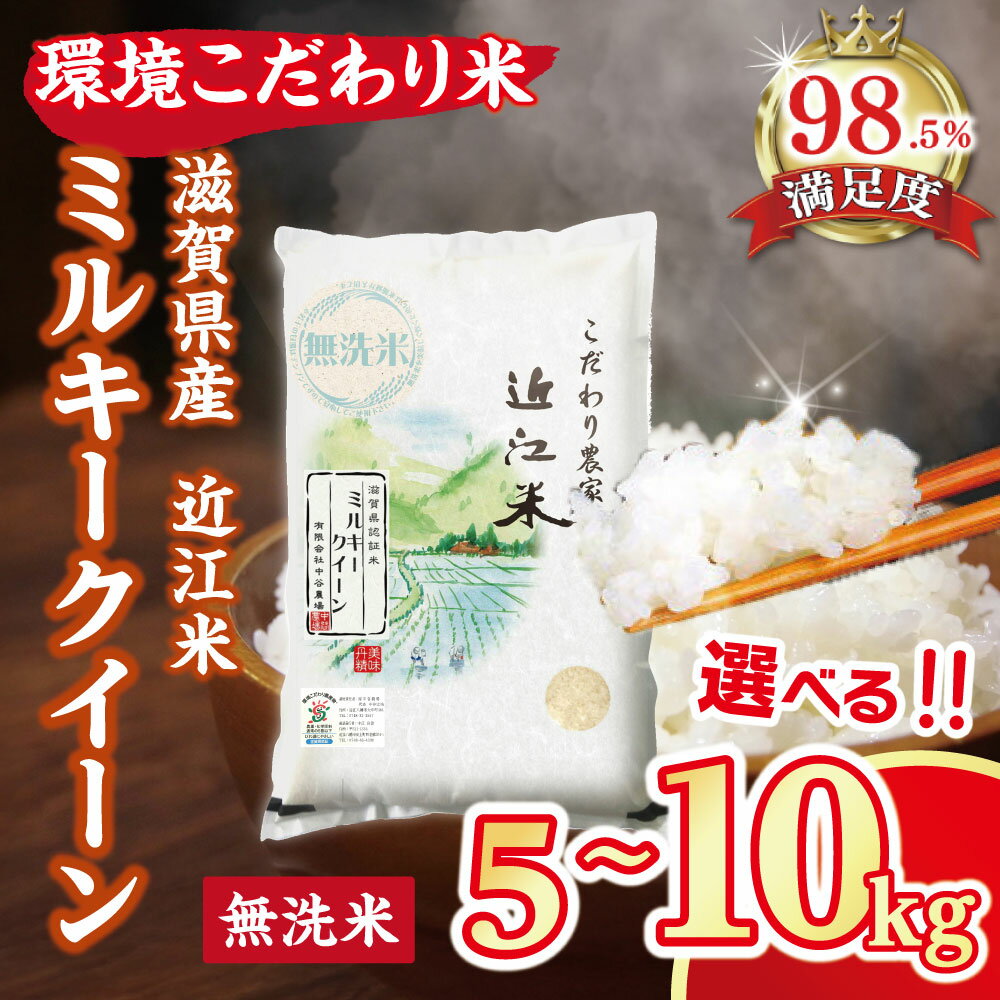 【ふるさと納税】令和7年産 近江米 環境こだわり米 ミルキークイーン 無洗米 5kg ／ 10kg 国産 滋賀県 米 中谷農場