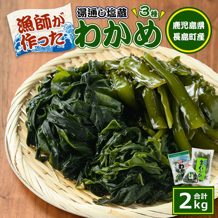 漁師が作った湯通し塩蔵わかめセット(計2kg)【菊栄丸水産】_kiku-6004