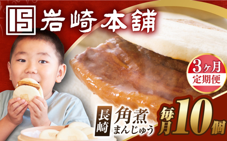 【全3回定期便】【簡易包装】長崎角煮まんじゅう10個[EAB018] 角煮まん 定期 定期便 ていきびん