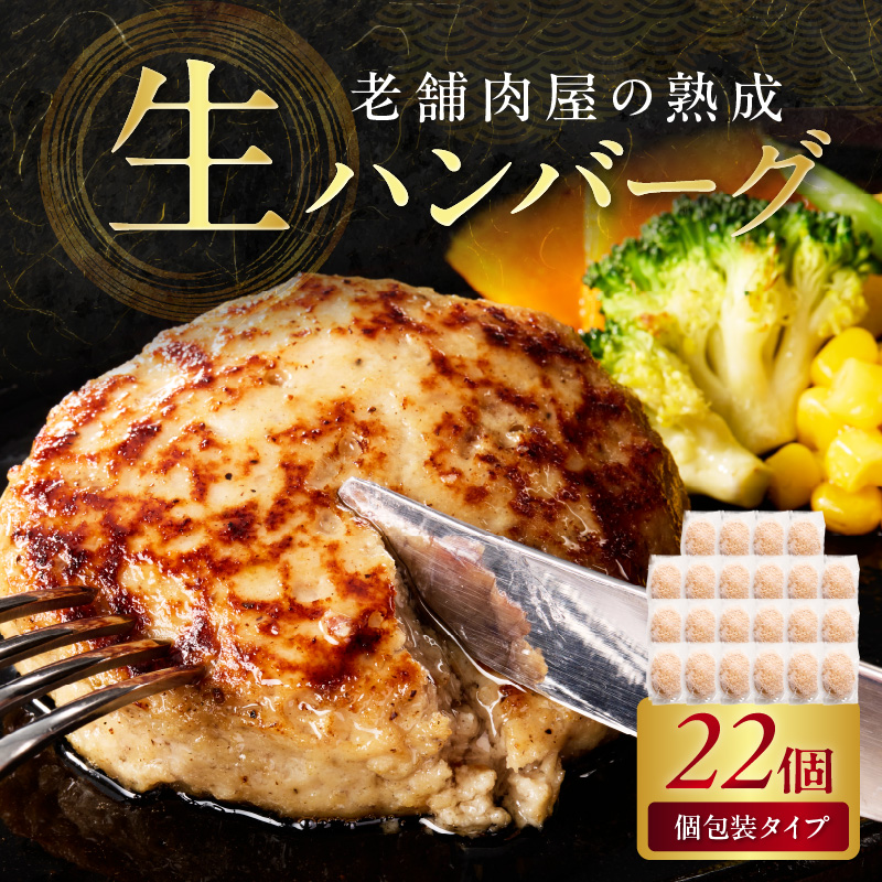 博多和牛手ごね生ハンバーグ 22個【019-0022】
