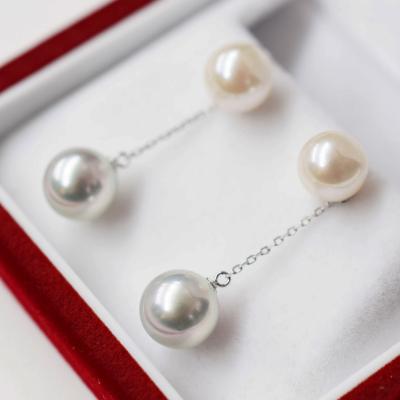 ふるさと納税 天草市 あこや真珠 7.5-8mm×8-8.5mm 18Kダブルパールピアス【K14WG】_S085-351 |  | 01