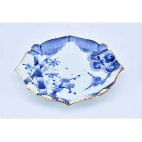 有田焼 松竹梅 輪花銘々皿【まるぶん】食器 器 うつわ 皿 メイン皿 取皿 デザート皿 プレート 染付 おしゃれ かわいい 食洗機対応 3万円 A30-850_イメージ2