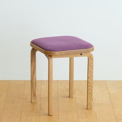 ふるさと納税 府中市 府中市の家具　コッコスツール　オーク材/生地:ラムース(パープル)(組み立て式)