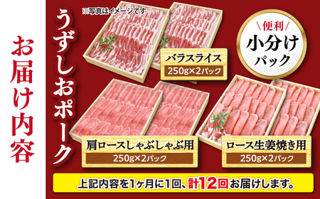 【訳あり】【12回定期便】長崎うずしおポーク 大人気3種 セット 国産豚 ＜スーパーウエスト＞[CAG221]