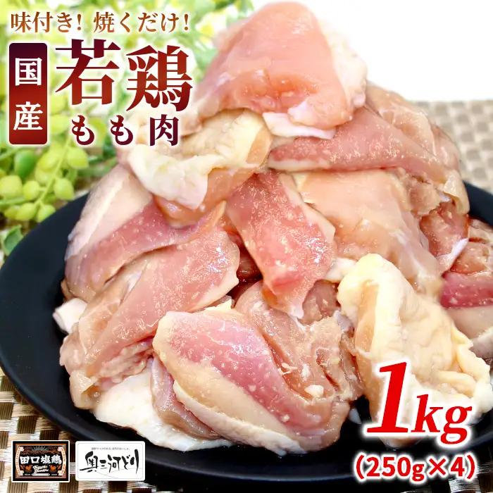 奥三河どり使用！ 田口塩鶏 味付け もも肉 1kg 塩ダレ 味付け肉 鶏肉 鶏 肉 キャンプ バーベキュー 味付け肉 大容量 手軽 焼くだけ 地鶏 焼肉 焼き鳥 -176