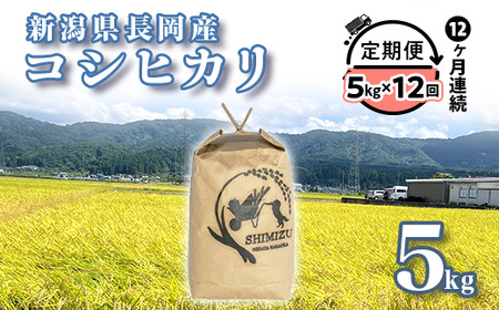 N5-05Z【12ヶ月連続お届け】新潟県長岡産コシヒカリ5kg