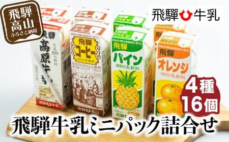 飛騨牛乳 フルーツ牛乳 詰め合わせ パックジュース  乳製品 飛騨産 飛騨高山 CV002