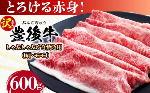 【訳あり】おおいた豊後牛 赤身霜降り しゃぶしゃぶすき焼き用（肩・モモ）600g 日田市 / 株式会社MEAT PLUS　牛 うし 黒毛和牛 和牛 豊後牛 [AREI035]