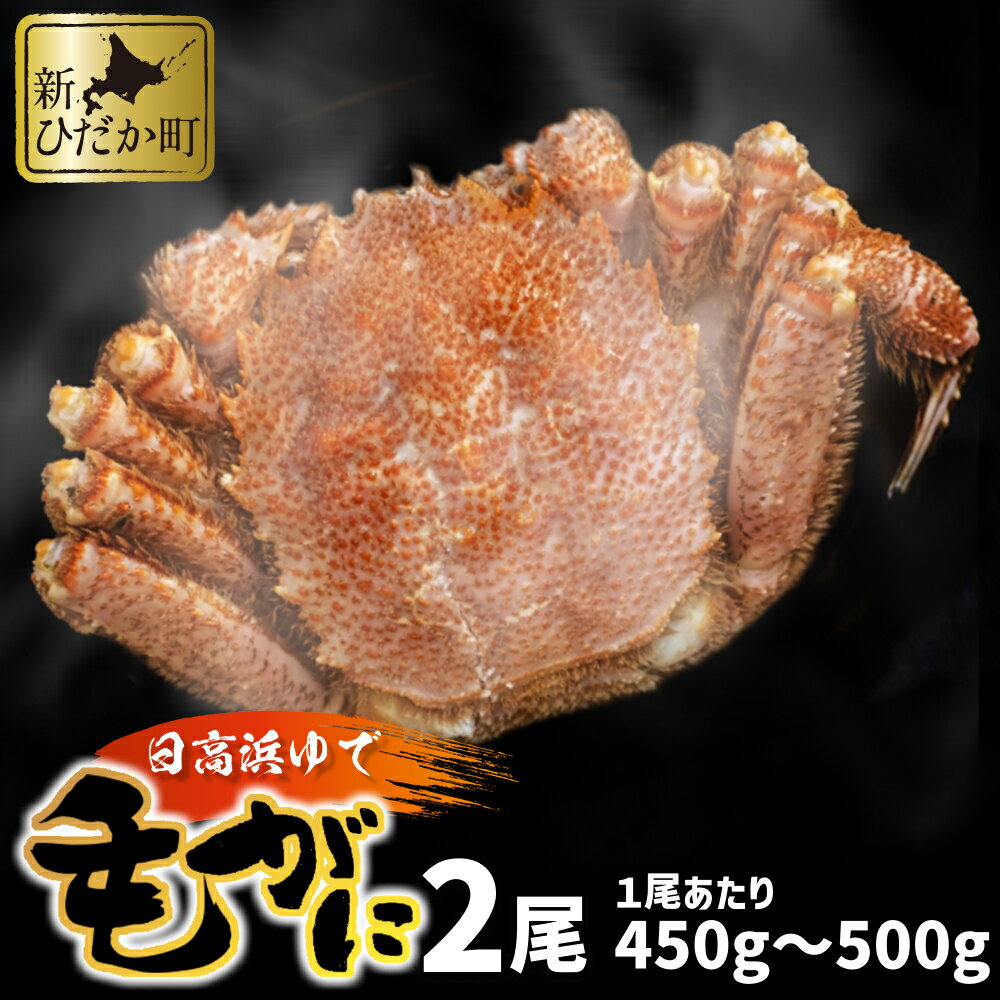【ふるさと納税】 北海道産 かに 浜ゆで 毛がに 2尾 計 900g 以上 1尾あたり 450g ～ 500g 毛蟹 毛ガニ けがに 蟹 カニ かに味噌 カニ味噌 新鮮 旬 ボイル 海鮮 海産物 魚介 蟹味噌 みそ 冷凍 北海道 新ひだか町