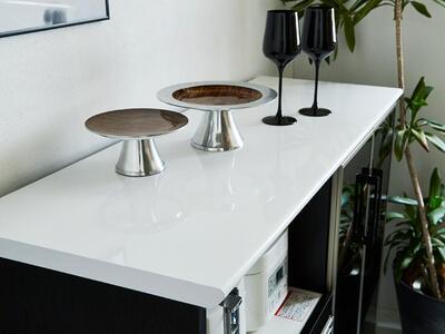 （ホワイト）【開梱設置】 ゼブラ キッチンカウンター 幅120cm キッチン収納 レンジ台 完成品 大型レンジ対応 ブラック スライド 大川家具 日本製