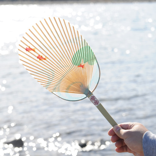 
                  水うちわ 小判型 金魚
                