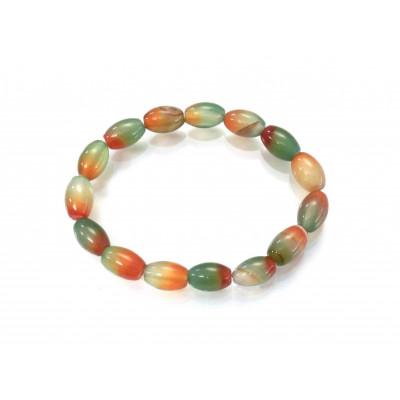 ふるさと納税 和泉市 孔雀めのうのナツメ型ブレスレット |  | 01