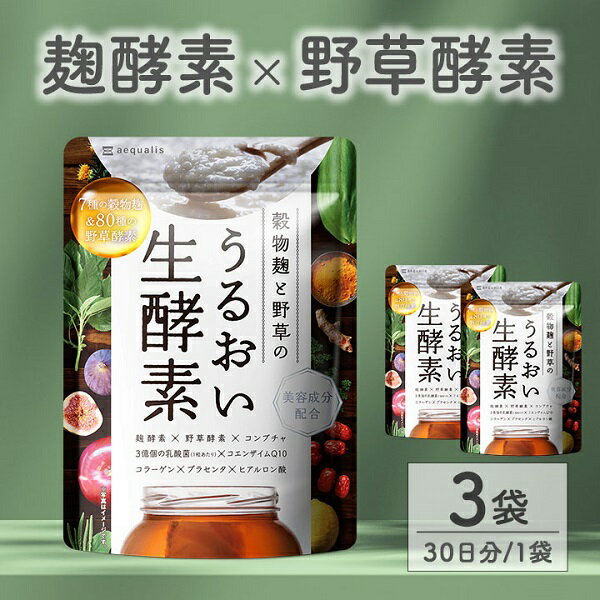 【ふるさと納税】酵素サプリメント 穀物麹と野草のうるおい生酵素 3袋 (3ヶ月)　送料無料 静岡県 富士宮市