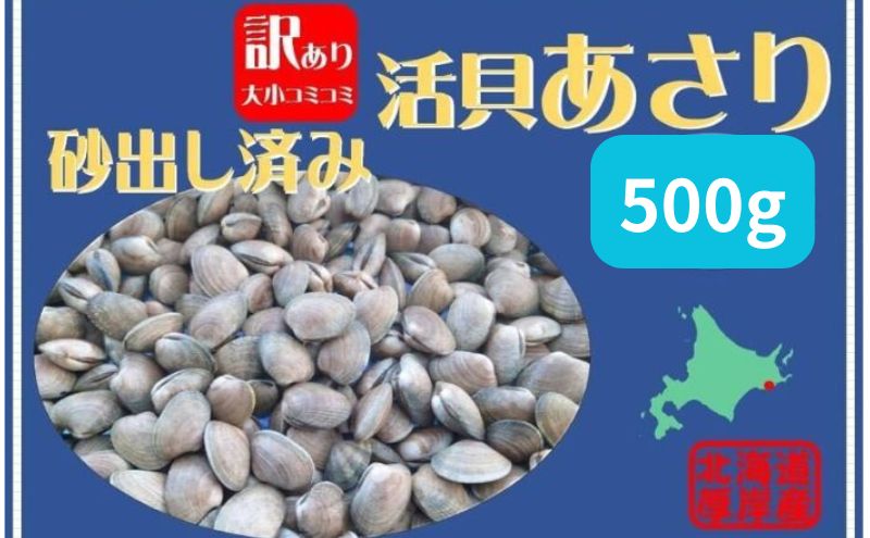 北海道 厚岸産 訳あり 活あさり 500g アサリ