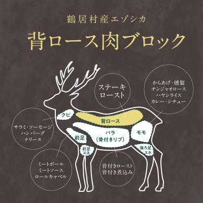 ふるさと納税 鶴居村 北海道鶴居村産 鹿肉(エゾシカ肉)高品質 背ロース肉ブロック 400g×1袋 ジビエ |  | 01