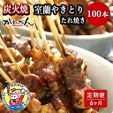 【ふるさと納税】6ヵ月 定期便 室蘭やきとり たれ焼き 100本 焼き鳥　【定期便・ お肉 ご当地グルメ お取り寄せグルメ 肉料理 和食 惣菜 おかず つまみ お酒のあて おうち居酒屋 家飲み 】