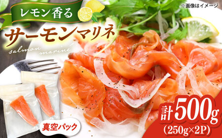 レモン香るアトランティックサーモンマリネブロック 500g(250g×2)　桂川町/宅配弁当　輪[ADCC001]