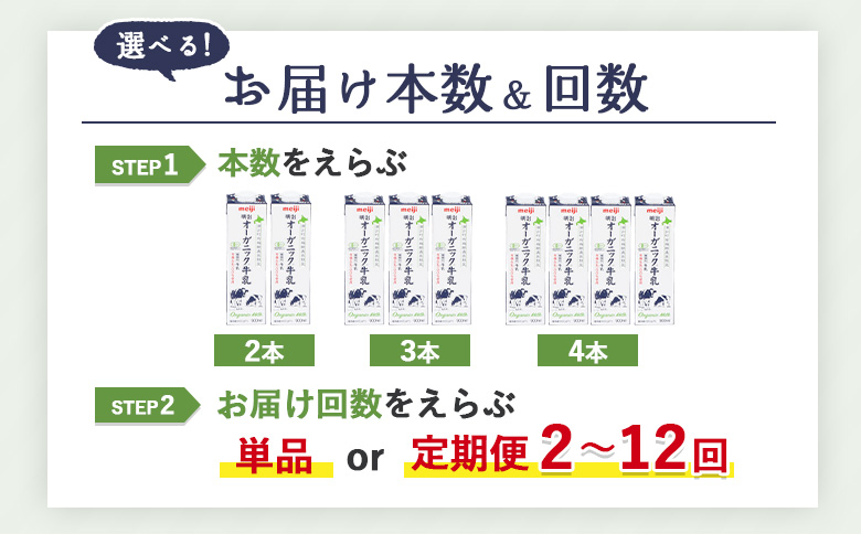 《配送地域限定》【定期便2回】明治オーガニック牛乳 900ml【4本】【730004】 4本(定期便2回)