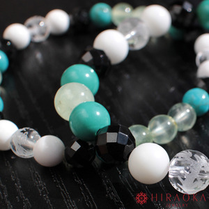パワーストーン ブレスレット 6mm 玉 石 仕事運 アップ 四神クォーツ 水晶 ターコイズ トルコ石 ブラックスピネル ホワイトメノウ ホワイト ブラック ターコイズブルー 高知県 須崎市