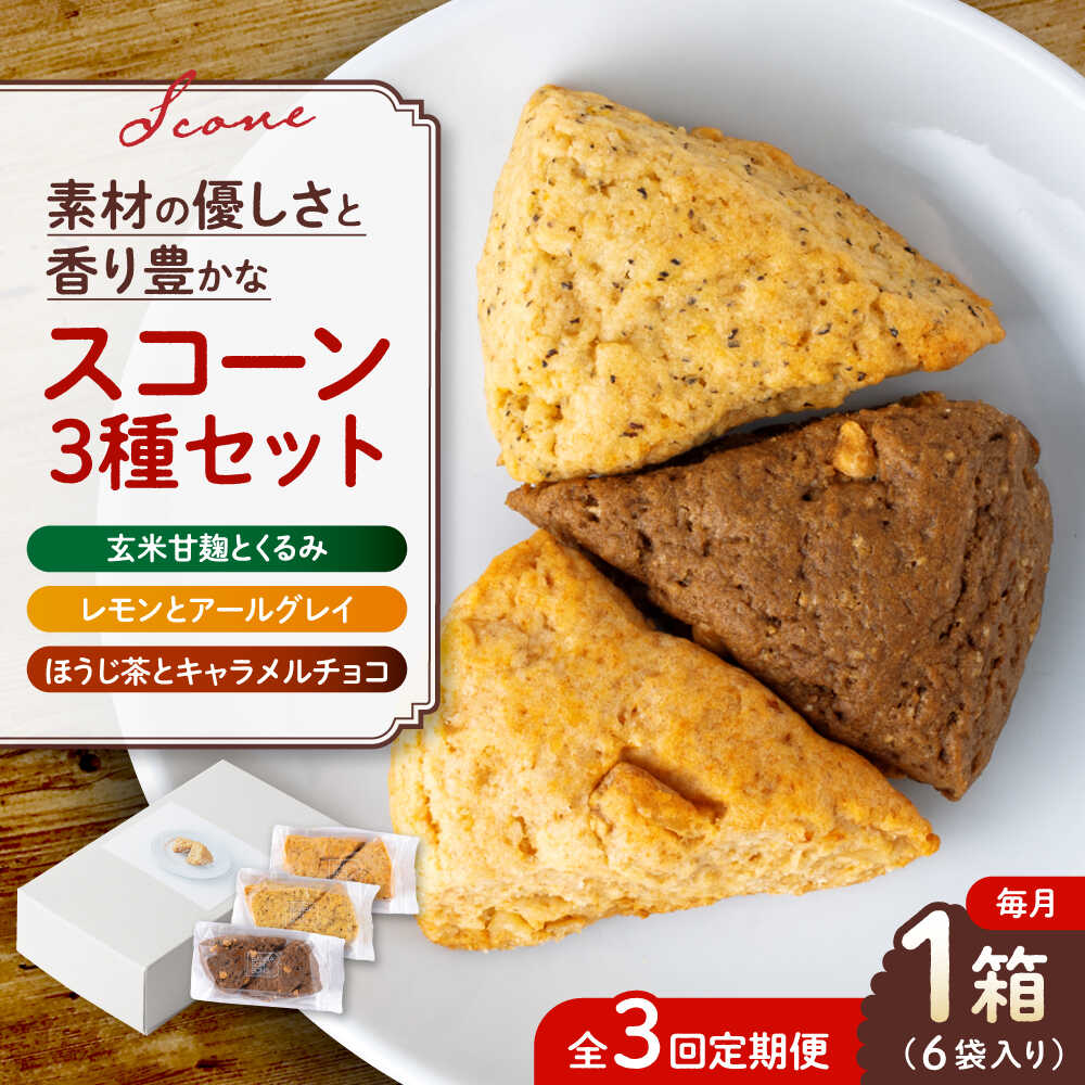 【ふるさと納税】【全3回定期便】山鹿の恵み香り豊かなスコーンセット（3種類×2個）【BANBA BON BONS】[ZDW006]