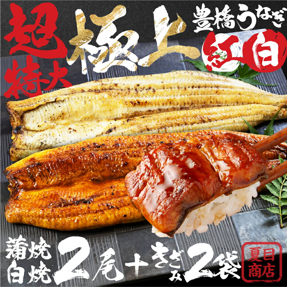 【ふるさと納税】《年末指定可》豊橋うなぎ 特大 紅白セット 2尾 + きざみ 2袋 夏目商店 国産 国産うなぎ 土用の丑の日 丑の日 蒲焼 白焼 長焼 ウナギ 鰻 たれ 豊橋うなぎ 年内発送 年内配送 まだ間に合う 年内 年末 指定可 贈答 ギフト 高級 愛知 三河 30000円 3万円