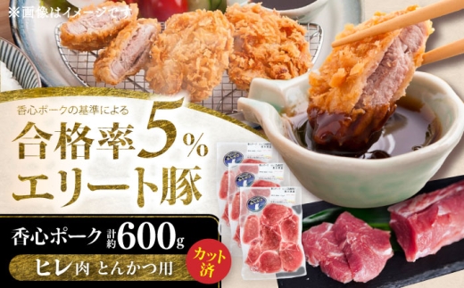 【香心ポーク】ヒレ肉 とんかつ用(計約600g)  / 国産 肉 豚肉 豚カツ とんかつ 冷凍 惣菜 小分け 簡単 時短 熊本県 菊陽町【有限会社コーシン】 [BHAH010]