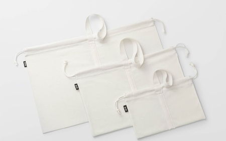 BAGSBAG 2 BAGS Lサイズ WH 〈 とてもシンプルで自由な使い方ができる巾着〉