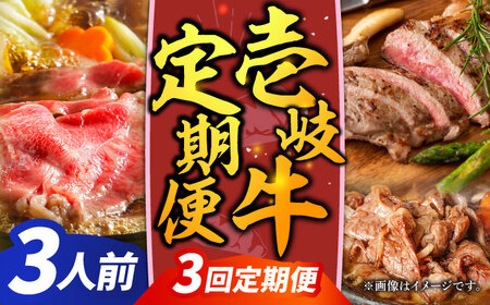 【全3回定期便】壱岐牛定期便（壱岐牛ステーキ、しゃぶすきセット）3人前《壱岐市》【壱岐市農業協同組合】壱岐牛 すき焼き ステーキ しゃぶしゃぶ 肉セット[JBO164]
