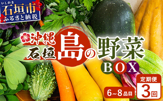 【３回定期便】石垣島産 野菜 BOX ≪定番・旬の野菜 ６~８種類≫（1箱×3回）季節ごとに野菜パワーをあなたに！！｜野菜セット おまかせセット 旬 季節のお野菜 旬の野菜セット 詰め合わせ 定期便３回 定番野菜 島野菜 沖縄県 石垣市 石垣島 CK-2