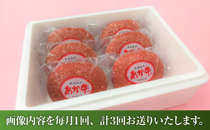 【全3回定期便】【限定数量】熊本和牛あか牛ハンバーグセット　120g×6個 / 菊陽町 あかうし 熊本県 肉 にく niku ブランド 旨み【有限会社　三協畜産】 [BHAS033]