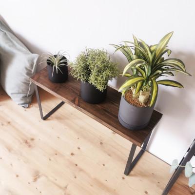 ふるさと納税 守口市 無垢材とアイアンのシェルフ H30cm W60cm / DBR / 植物由来の天然オイル / 完成品 |  | 02