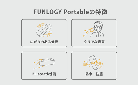 FUNLOGY Portable / ポータブルスピーカー　2個セット　ブラック　家電 スピーカー Bluetooth 高音質 小型 ポータブル ワイヤレス ライブ鑑賞 千葉市 千葉県