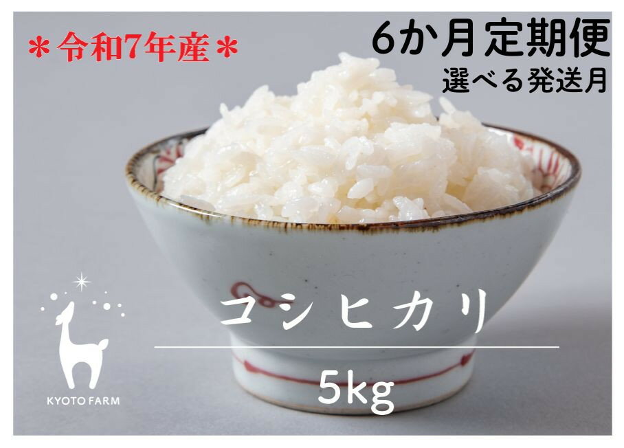【ふるさと納税】〈6か月定期便〉【京都ファーム】令和7年産 京都ファームのコシヒカリ 5kg ［ 京都 選べる発送月 京北産 こしひかり 人気 おすすめ 米 コメ おこめ お取り寄せ 通販 送料無料 ふるさと納税 ］