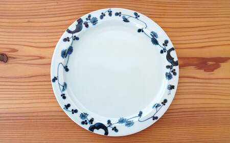 A30-461 金善製陶所 20cm 円リムプレート 岩花蝶 2枚 有田焼 食器 器 うつわ プレート