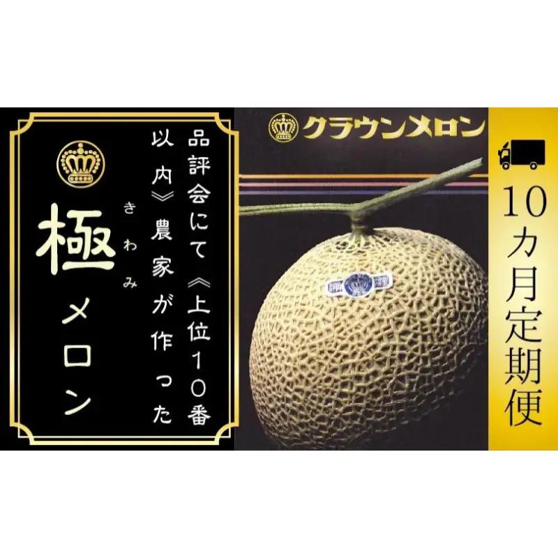 メロン 10ヶ月 定期便 クラウン 極 1玉 フルーツ メロン