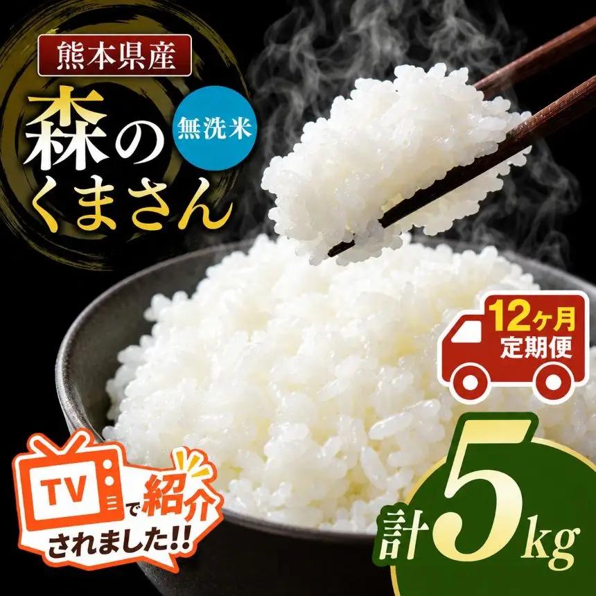 【定期便12回】令和7年産 熊本県産 森のくまさん 無洗米 5kg こめ 米