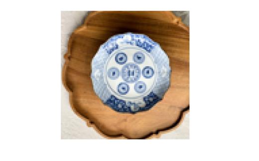
                  染付歴祥瑞和皿　有田焼花伝造
                