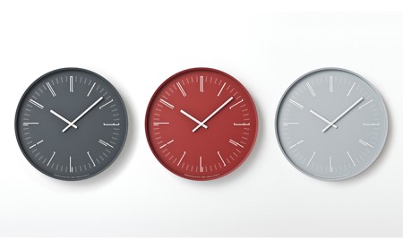 Draw wall clock / グレー（KK18-13 GY）レムノス Lemnos 時計