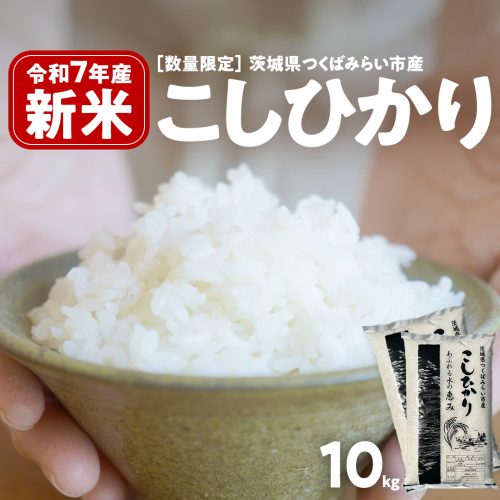 ＼ 新米先行予約 ／ コシヒカリ 10kg 令和7年産精米 【 数量限定 】茨城県つくばみらい市産 米 コメ 単一米 26000 茨城県産 国産 発送 コスパ こしひかり [CL144-NT]