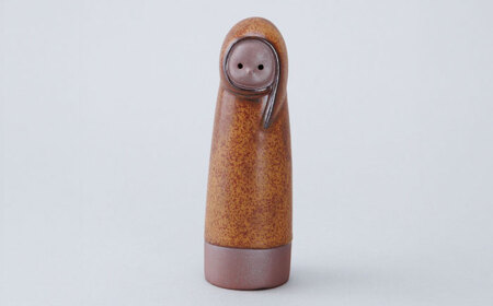 【瀬戸焼】ゆきんこ人形　赤茶（D86）/ オブジェ インテリア[BBAJ030]