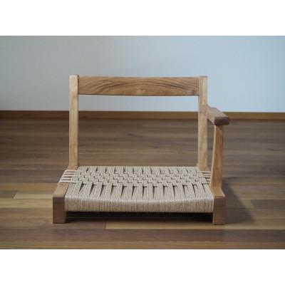 ふるさと納税 川越市 【UMEBACHI FURNITURE】 ペーパーコードの座椅子(片肘付)　国産クルミ材　申込後生産 |  | 01