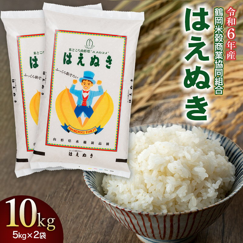 【ふるさと納税】【令和6年産】はえぬき 精米 10kg（5kg×2袋）　山形県庄内産　鶴岡米穀商業協同組合
