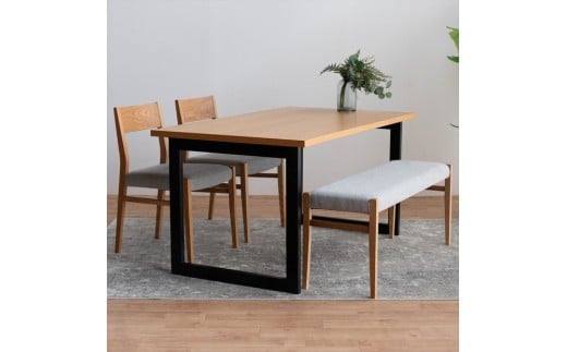 
            DT02 DC01 BC01 4点 ダイニングセット オーク アネルカグレー テーブル 椅子 ベンチ
          