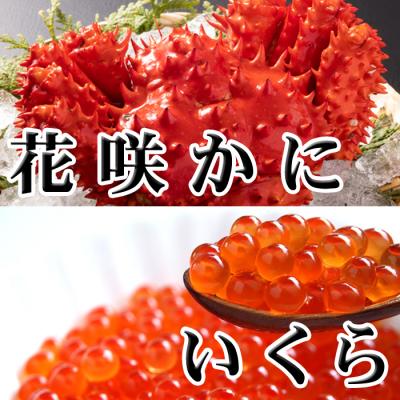 ふるさと納税 根室市 ＜12/21まで年内配送＞花咲かに300g〜450g前後×1尾・いくら100g×1P A-70027