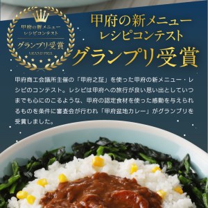 【ご当地カレー】甲府の新メニューレシピコンテストグランプリ受賞レシピ　甲府盆地カレー　180g×3個