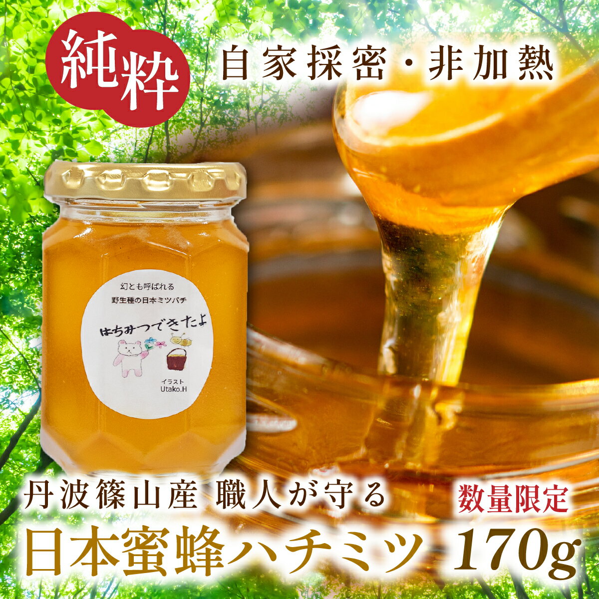 【ふるさと納税】【限定数量】職人が守る幻の日本蜜蜂ハチミツ 非加熱 国産 純粋 170g │ 兵庫県 丹波篠山市 天然 はちみつ 無加工 生はちみつ ニホンミツバチ 日本蜜蜂 日本ミツバチ 蜂蜜 ハチミツ 純粋 非加熱 国産