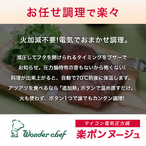圧力鍋 マイコン電気圧力鍋 4.0L 楽ポン ヌージュ【wdcf0010A】