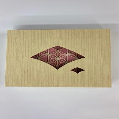 ふるさと納税 大和高田市 よしの組子トレー(麻の葉・薄ピンク) 40cm×30cm×2cm |  | 03