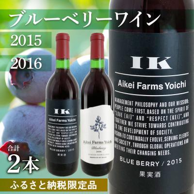 ふるさと納税 余市町 ブルーベリーワイン 2015・2016飲み比べ &lt;アイケイファーム余市&gt;_Y020-0672